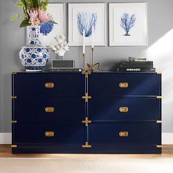 Campaign 6-Drawer Dresser, Navy (66&quot;)