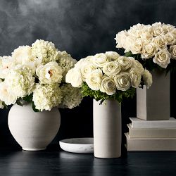 Jeff Leatham x Williams Sonoma Cylindrical White Ceramic Vase