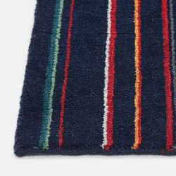 Lou Hand Loomed Rug Swatch, 18' X 18', Navy