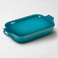 Le Creuset Stoneware Rectangular Baker with Platter Lid, Caribbean