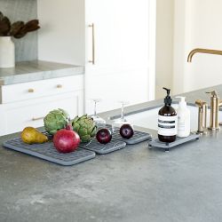 Wealone Stone Dish Drying Mat With Dish Rack For Kitchen
