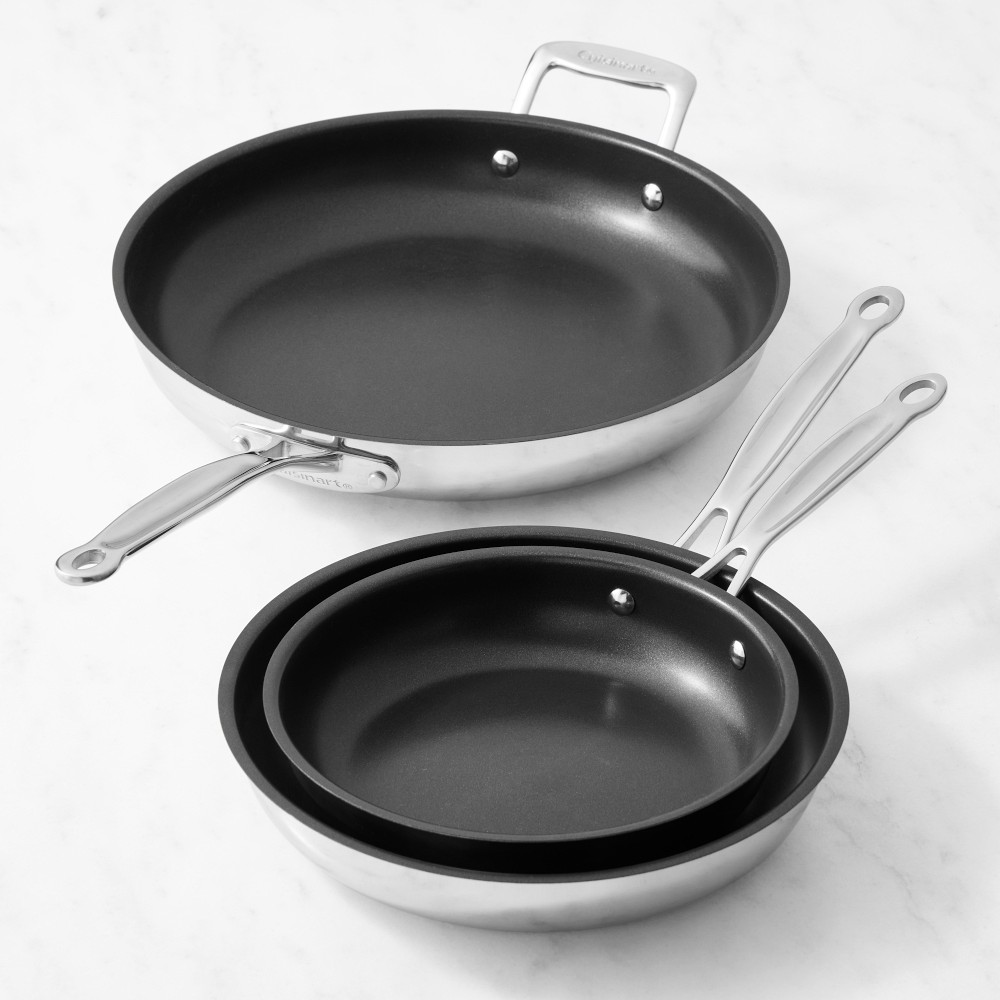Cuisinart Chef's Classic Stainless-Steel Nonstick Fry Pans, Set of 3 - Set of 3