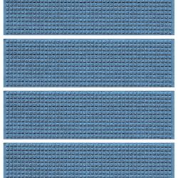 Waterhog Squares 8.5"x30" Stair Tread Mats, Set of 4, Bluestone
