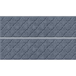 Waterhog Cordova 8.5"x30" Stair Tread Mats, Set of 4, Bluestone