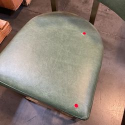 OPEN BOX: Emma Counter Stool, Milano Distressed Leather, Green, Antique Brass