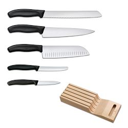 Victorinox Swiss Classic Knives with In-Drawer Knife Holder, Set of 6