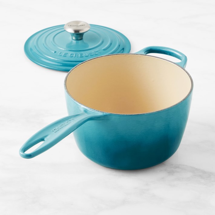 1 Quart Enameled Cast Iron Saucepan With Lid - Gradient Pink, Mini Dutch Oven For Sauces, Oven Safe - View #9