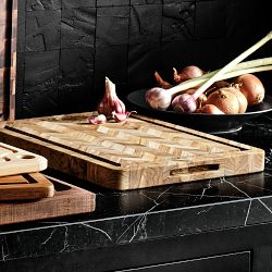 Williams Sonoma Herringbone Cutting &amp; Carving Board, Teak