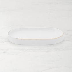 White & Gold Porcelain Double Caddy