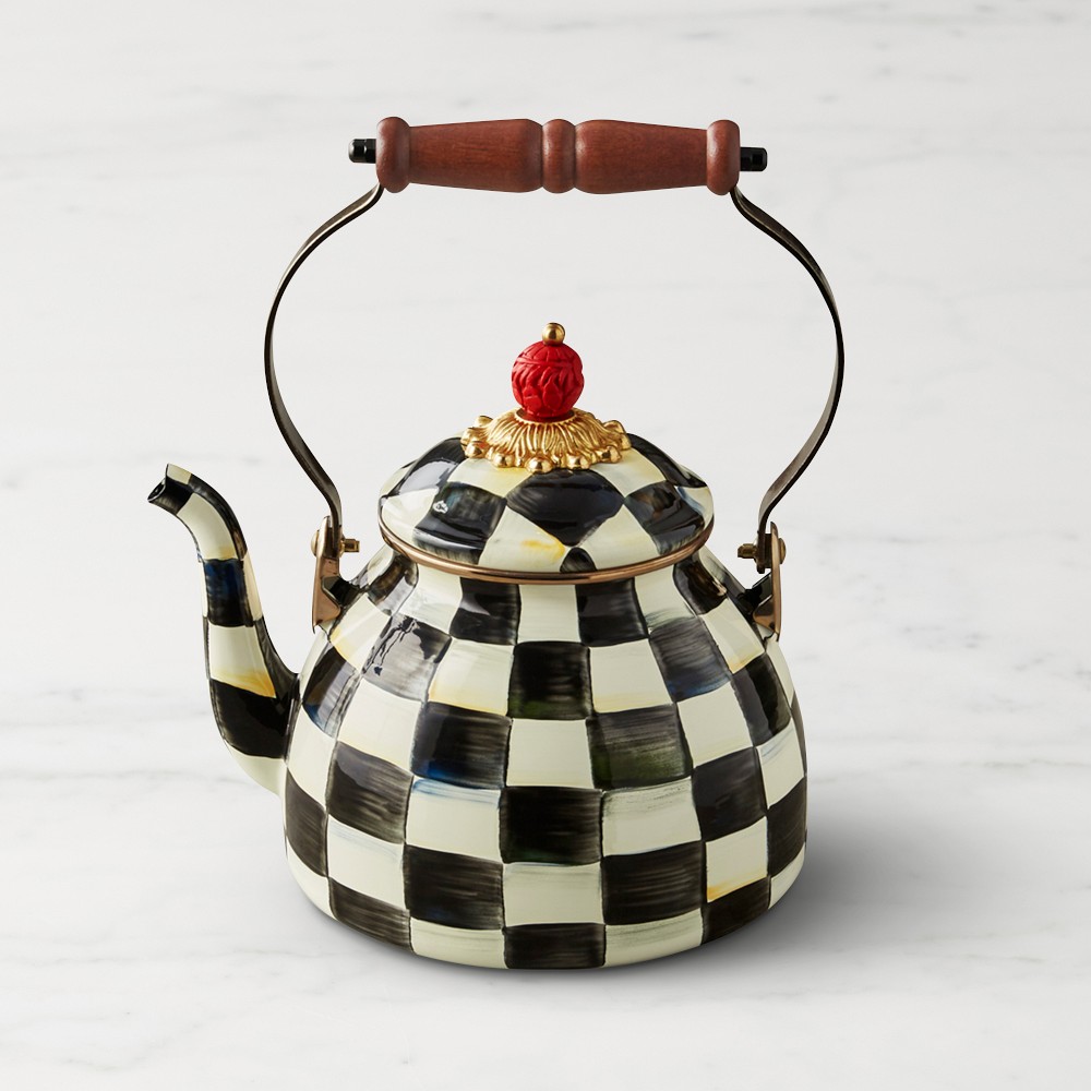 MacKenzie-Childs Courtly Check Tea Kettle - 2-Qt.