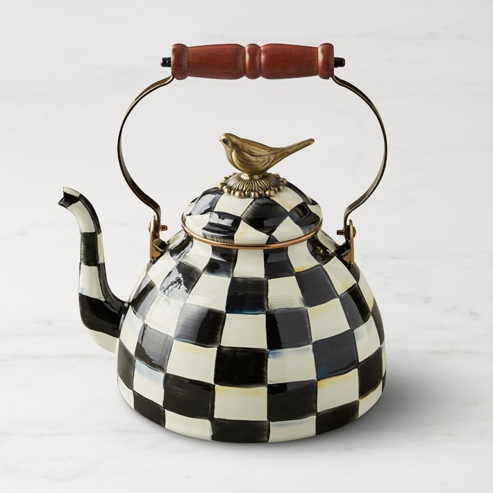 マッケンジーチャイルズ　ケトル MacKenzie-Childs Courtly Check Tea Kettle with Bird Knob, 3-Qt