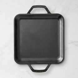 Lodge Seasoned Cast Iron Double Handled Square Griddle, 11"