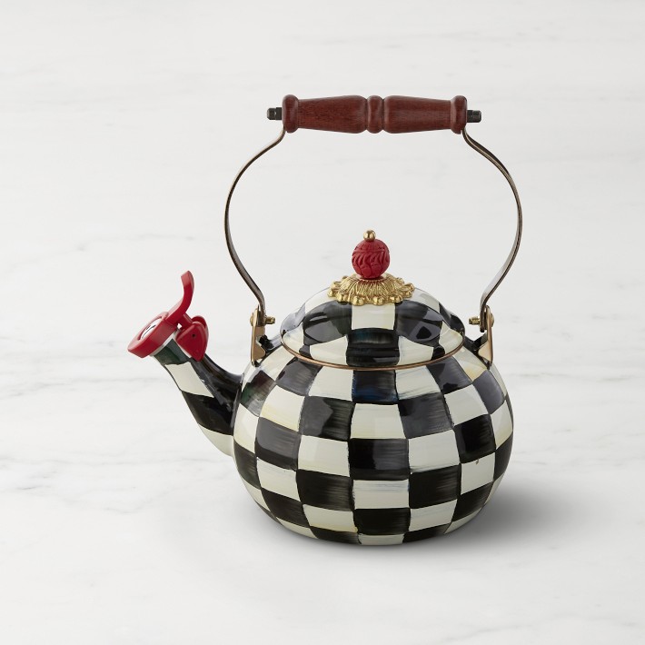 Mackenzie-Childs Whistling Courtly Check Tea Kettle | Williams Sonoma