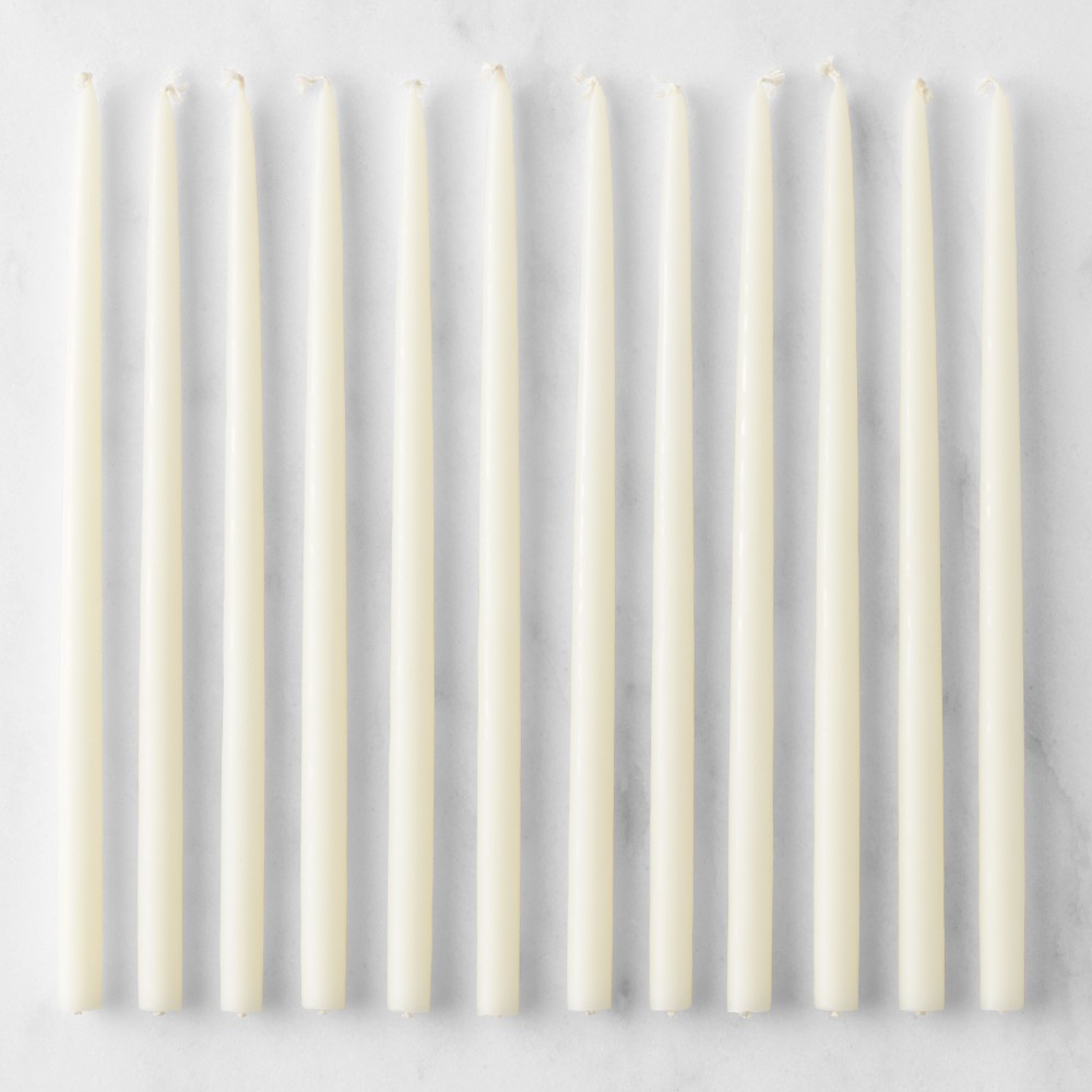 10" Ivory Tiny Taper Candles, Set of 12
