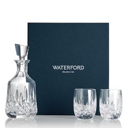 Waterford Lismore Round Decanter &amp; 2 Double Old-Fashioned Glasses