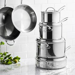 Williams Sonoma Signature Thermo-Clad&#8482; Stainless-Steel 10-Piece Cookware Set