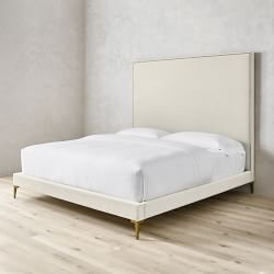 Brooklyn Nontufted Upholstered Bed &amp; Headboard with Nailheads