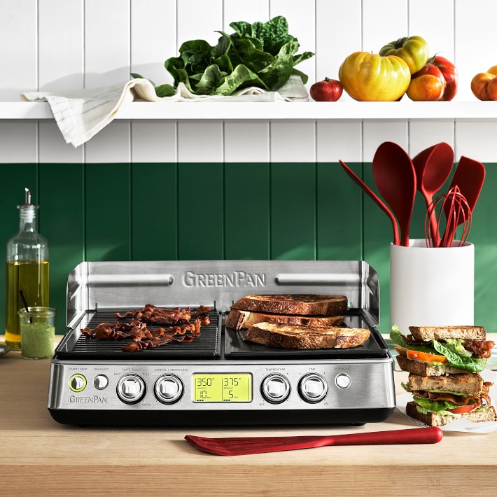 【美品クリーニング済】PT01TRAVELLERチャコールGENTLEMAN46 GreenPan™ Premiere Smoke-Less Grill & Griddle | Williams Sonoma