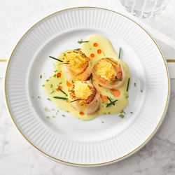 Pillivuyt Plisse Gold Porcelain Salad Plates