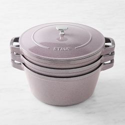Staub Enameled Cast Iron Stackable 4-Piece Cookware Set, Lilac