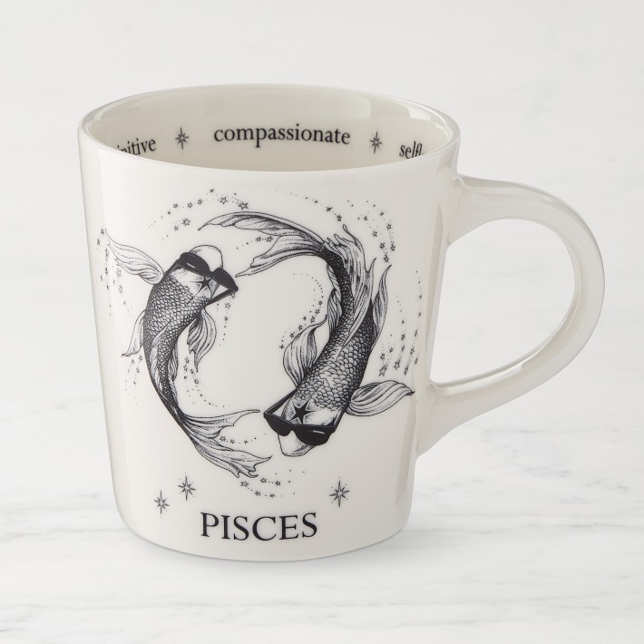Pisces Zodiac Mug – 11oz Astrological Coffee Cup With Watercolor Design – Gift Box Included