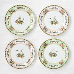 Famille Rose Bunny Dinner Plates, Mixed, Set of 4