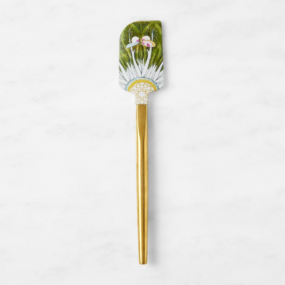 Famille Rose Dragonfly Spatula with Gold Handle - Medium