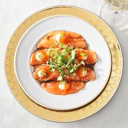 Pillivuyt Plisse Gold Porcelain Salad Plates