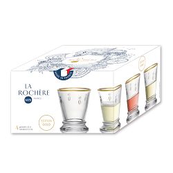 La Rochere Bee Gold Rim Tumblers, 9-oz, Set of 4
