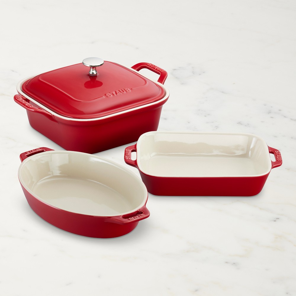 Staub Stoneware Baking Dishes, Set of 4 - Set of 4, Cherry