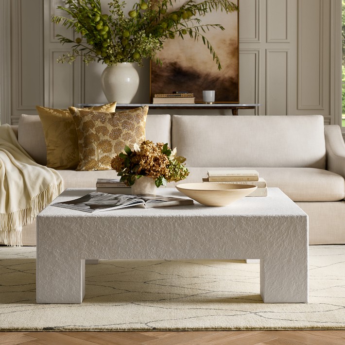 Matte White Square Coffee Table | Williams Sonoma