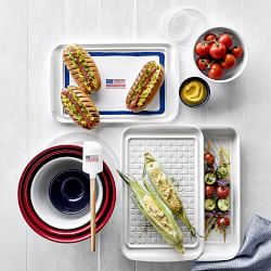 Williams Sonoma American Flag Grill Marinade &amp; Prep Tray Set
