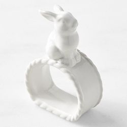 Sculptural Bunny Napkin Rings, Set of 4