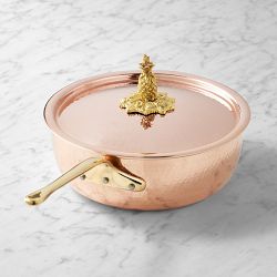 Ruffoni Historia Hammered Copper Chef Pan with Pineapple Knob, 3 1/2-Qt