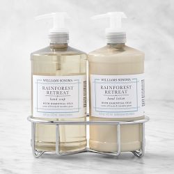 Williams Sonoma Rainforest Retreat Hand Soap & Lotion 3-Piece Set, Classic, Stainless-Steel