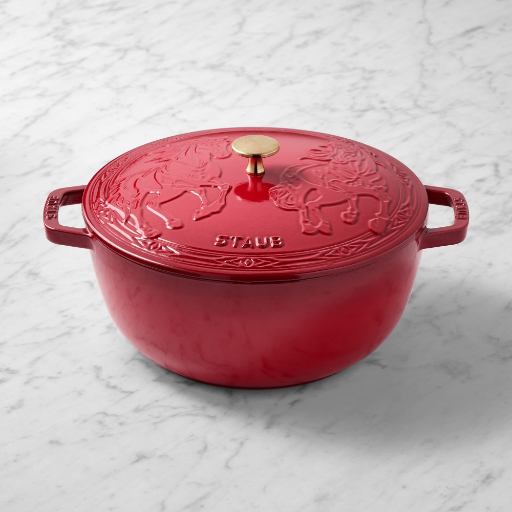 Staub Enameled Cast Iron Essential French Oven with Horse Lid, 5-Qt.