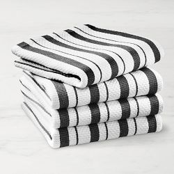 Williams Sonoma Classic Stripe Towels, Set of 4, Jet Black