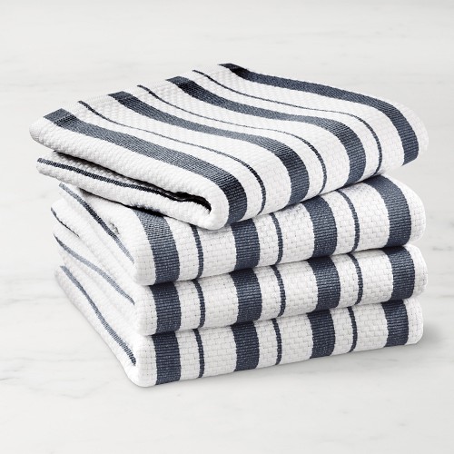 Williams Sonoma Classic Stripe Towels, Set of 4, Navy Blue