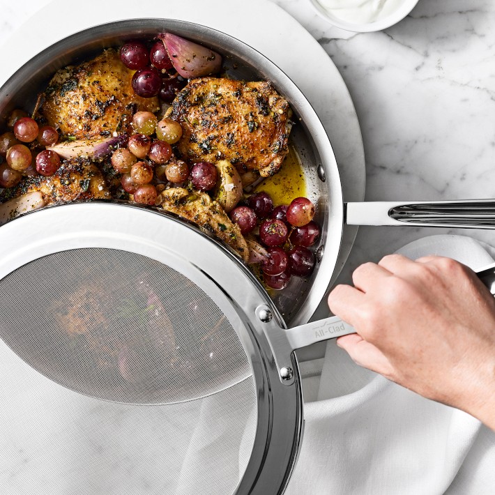 All-Clad d5 Stainless-Steel 4-Qt. Deep Sauté Pan with Splatter