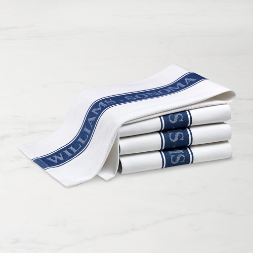 Williams Sonoma Classic Logo Towels, Set of 4, Bright Blue