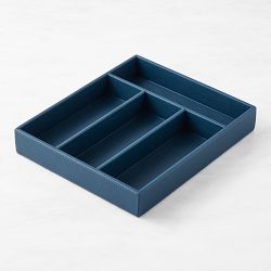 Blue Faux Leather Desk Accessories