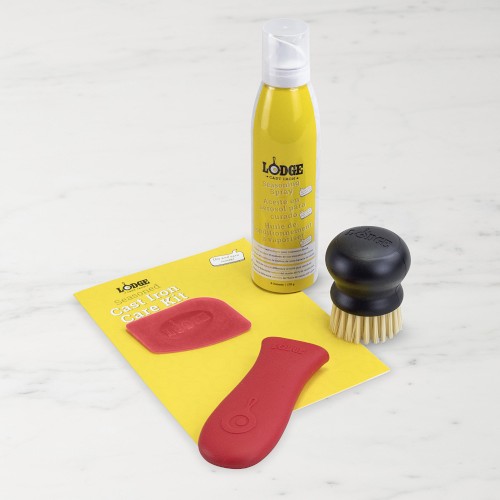 Lodge Seasoned Cast Iron Care Kit with Scrubber Brush