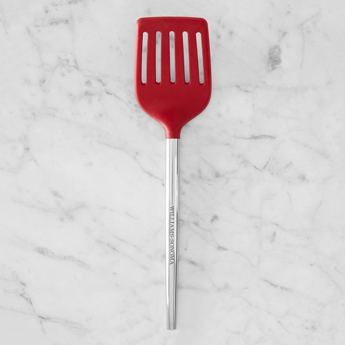 Williams Sonoma Stainless-Steel Silicone Slotted Turner, Red