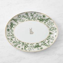 Garden Lattice Bunny Oval Platter