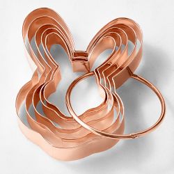 Copper Cutter Bunny On Ring, Set of 5
