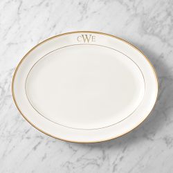 Pickard Signature Oval Platter, Gold, Monogram