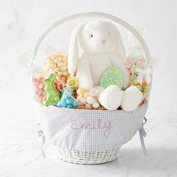Pottery Barn Kids x Williams Sonoma Large Classic Gingham Easter Basket, Chambray