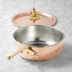 Ruffoni Historia Hammered Copper Chef Pan with Pineapple Knob, 3 1/2-Qt