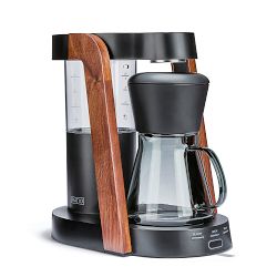 Ratio Eight Series 2 Coffee Maker with Glass Carafe, Matte Black with Walnut Trim