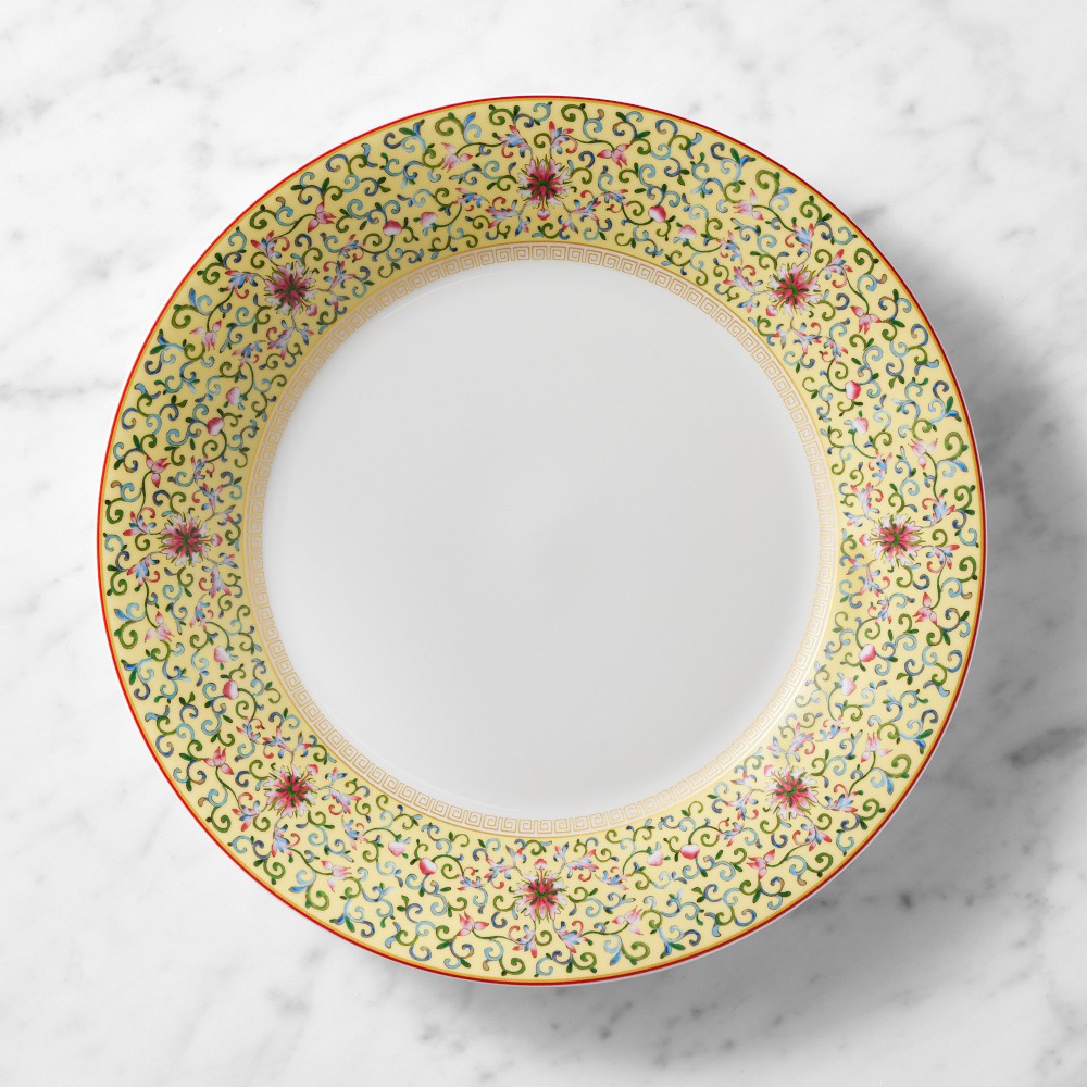 Famille Rose Dinner Plates - Set of 4, Yellow